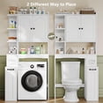 thumbnail image 4 of Laisnet Over the Toilet Storage Cabinet with Pulley, Toilet Paper Holder & Open Shelves, 7-Tier Wooden Bathroom Organizer, 4 of 8