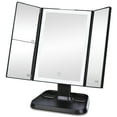 thumbnail image 4 of Fitfort Makeup Vanity Mirror with Lights and Magnification, Foldable Trifold Mirror, Portable Lighted up Mirror with 72 LED, Black, 4 of 9