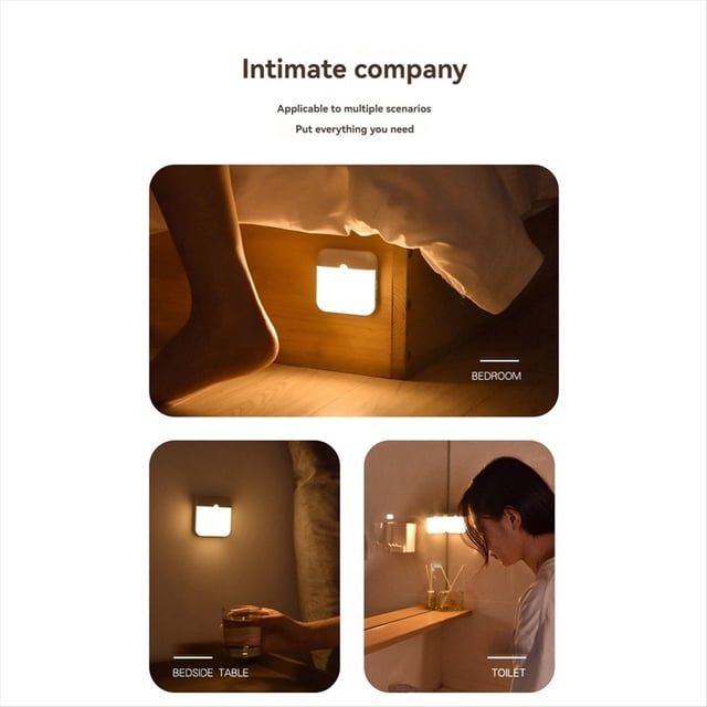 Lámpara LED Recargable con Sensor de Movimiento para Dormitorio, Cocina, Escalera, Pasillo, Armario, Iluminación, B
