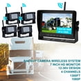 thumbnail image 2 of 7" AHD 1080P Wireless 4CH Backup Camera Kit For Truck Trailer, 2 of 5
