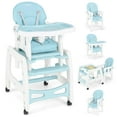 thumbnail image 1 of OLAKIDS 5 in 1 Baby High Chair, Convertible Toddler Table Chair Set, Rocking Chair, Multi-Function Seat with Lockable Universal Wheels, Adjustable Seat Back, Removable Trays, 1 of 9