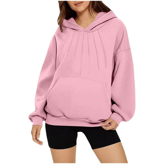 FAIWAD Sweatshirts for Women Long Sleeve Comfy Casual Oversized Hoodies with Pocket Trendy Fall Winter Clothes