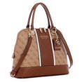 thumbnail image 1 of Guess Cathleen Large Dome Satchel Brown, 1 of 5