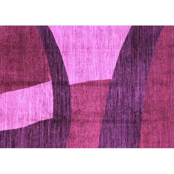 Ahgly Company Indoor Rectangle Abstract Purple Modern Area Rugs, 6' x 9'