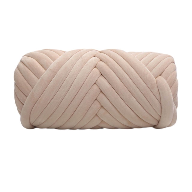 Langgg 1kg Velvet Chunky Yarn Arm Yarn Tapestry Hand Knit Knitting Rug Making Hand Knit Pet Bed Crocheting Beige