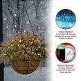 thumbnail image 5 of National Tree Company Pre-Lit Artificial Christmas Hanging Basket, Glittery Bristle Pine, Decorated With Frosted Pine Cones, White LED Lights, Christmas Collection, 20 Inches, 5 of 5