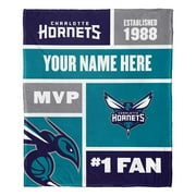 Charlotte Hornets NBA Colorblock Personalized Silk Touch Throw Blanket