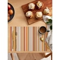 thumbnail image 5 of Burnt Orange Striped Placemats Set of 4, Farmhouse Orange Ombre Stripes Placemats for Dining Table, Place Mats for Kitchen Tabletop, Waterproof Wipeable Dining Table Mats Set, 5 of 8