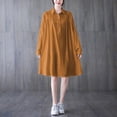thumbnail image 2 of Túnica de mujer Camisas con botones Vestido suelto Mangas largas Cuello vuelto Vestido informal d MABOTO Vestido, 2 of 7