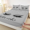 thumbnail image 3 of Feelyou Dreamy Unicorn Twin Sheet Sets for Kids, Eyelash Makeup Twin Fitted Sheet, Girly Princess Style Flat Sheet, Breathable Home Decor, 3-Piece, 3 of 7