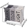 thumbnail image 4 of Large Folding Laundry Basket Clothes Bin Organiser Light & Dark 3 Section Hamper, 4 of 6