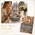 thumbnail image 2 of WANDF Travel Makeup Bag,PU Leather Toiletry Bag for Women,Waterproof  Cosmetic Bag,Flat Open Portable Cosmetic Organizer for Skincare, Brushes,Travel Essentials(Black&White Leopard Print), 2 of 10
