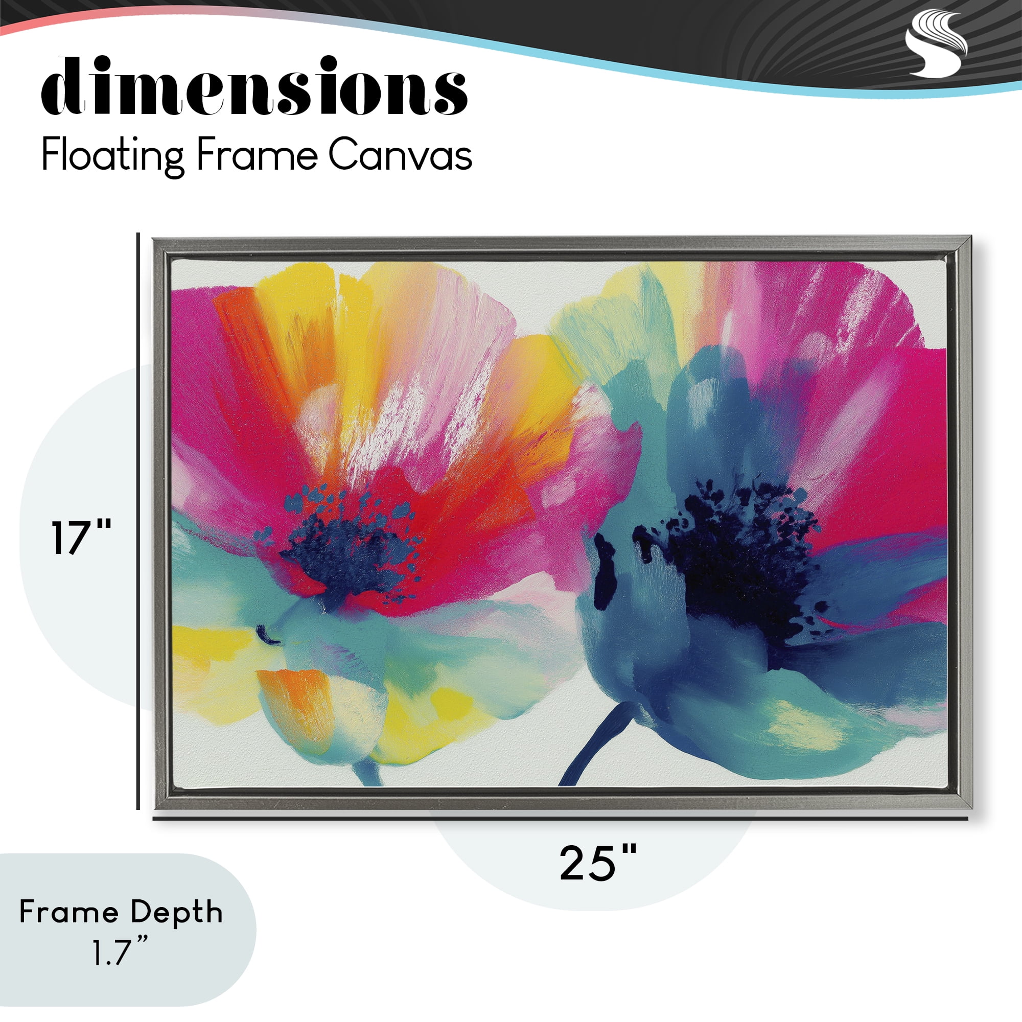 Stupell Industries Two Colorful Poppies Gray Framed Floater Canvas Wall Art, design by Chromatic Storm Studio