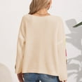 thumbnail image 6 of Drses Women's Floral Crochet Round Neck Casual Long Sleeve Loose Sweater Pullover, 6 of 6
