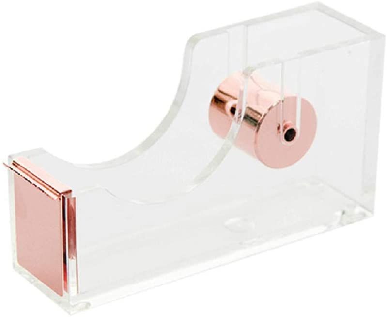 LUYING Desktop Clear Tape Dispenser Acrylic Nonslip Tape Cutter Heavy