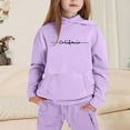 thumbnail image 2 of lnmuld Two Piece Outfits Stylish Girls Winter Outfits Set Printed Hooded Sweatshirt Ensemble for Casual Wear with Easy Care Instructions Solid Color Size:8-9 Years, 2 of 4