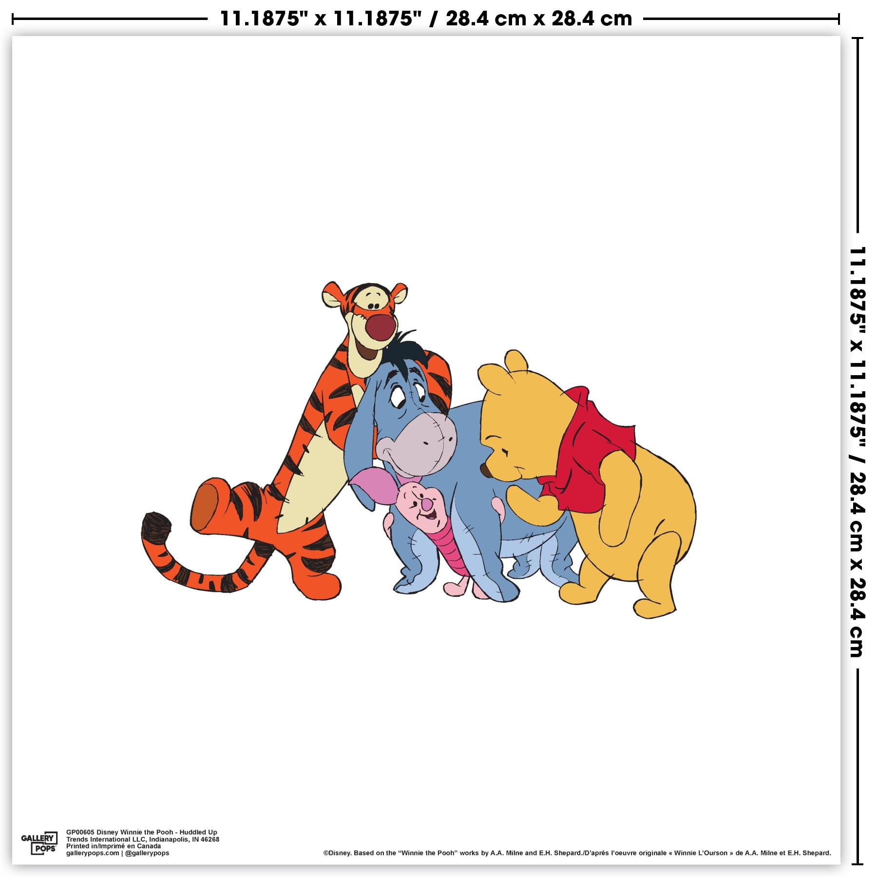 Gallery Pops Disney Winnie The Pooh - Friends Wall Art Bundle (6-Pack), Black Framed Version, 12" x 12"
