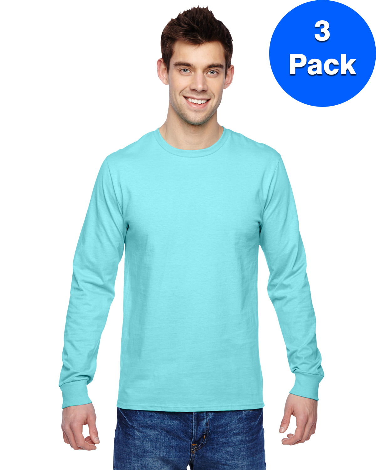 Fruit of the Loom - Mens Jersey Long-Sleeve T-Shirt SFLR (3 PACK ...
