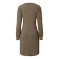 thumbnail image 5 of Robe Tricotée pour Femmes - Robe Tunique Décontractée à Manches Longues Bouffantes pour Automne/hiver, 5 of 5