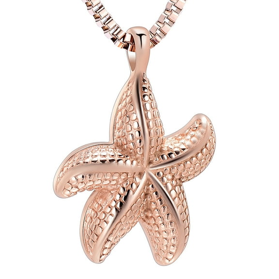 Starfish Cremation Jewelry for Ashes Stainless Steel Pendant Locket Keepsake Memorial Urn Necklace for Men/Women