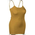 thumbnail image 3 of Essential Basic Women's Basic Casual Long Camisole Adjustable Strap Cami Layering Top, 2xl, Mustard, 3 of 4
