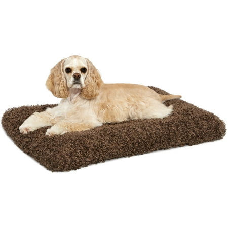 MidWest Quiet Time Dog Bed & Crate Mat, Deluxe Ombre Swirl, 30u0022, Cocoa Brown