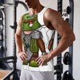 thumbnail image 5 of Pofeuu Fishing Gnome Print Men's Workout Tank Tops Sleeveless Muscle Gym Shirt Quick Dry-X-Large, 5 of 7