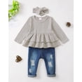 thumbnail image 2 of Conjunto de ropa Renotemy para niñas, talla 6, otoño invierno, gris, 6-7 años, 2 of 6