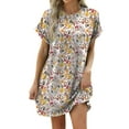 thumbnail image 3 of Deago Women's Summer Dresses Beach Boho Casual Loose T-Shirt Dress Floral Short Sleeve Flowy Sundress with Pockets, 3 of 9