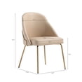 thumbnail image 3 of Gracie Tan and Gold Leatherette Dining Chair with Steel Legs, 3 of 8