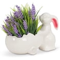 thumbnail image 2 of Bunny with Egg Wagon Planter, 2 of 2