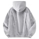 thumbnail image 4 of MHFRRA Sudadera con Capucha de Color Liso para Hombre, Talla Grande, Informal, Deportiva, A La Moda, para Otoño/Invierno Gris claro, 4 of 4