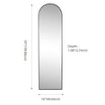 thumbnail image 3 of JONATHAN Y MIR206A Adrian 16 in. W x 59 in. H Large Arched Metal Framed Floor Full-Length Mirror, Black, 3 of 6