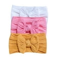 thumbnail image 2 of Nrmvnmi 3PC Solid Color Soft Cute Bowknot Headbands with Hair Bows Head Wrap Hair Accessories For Newborn Baby Girls Infant Toddlers Kids, 2 of 7