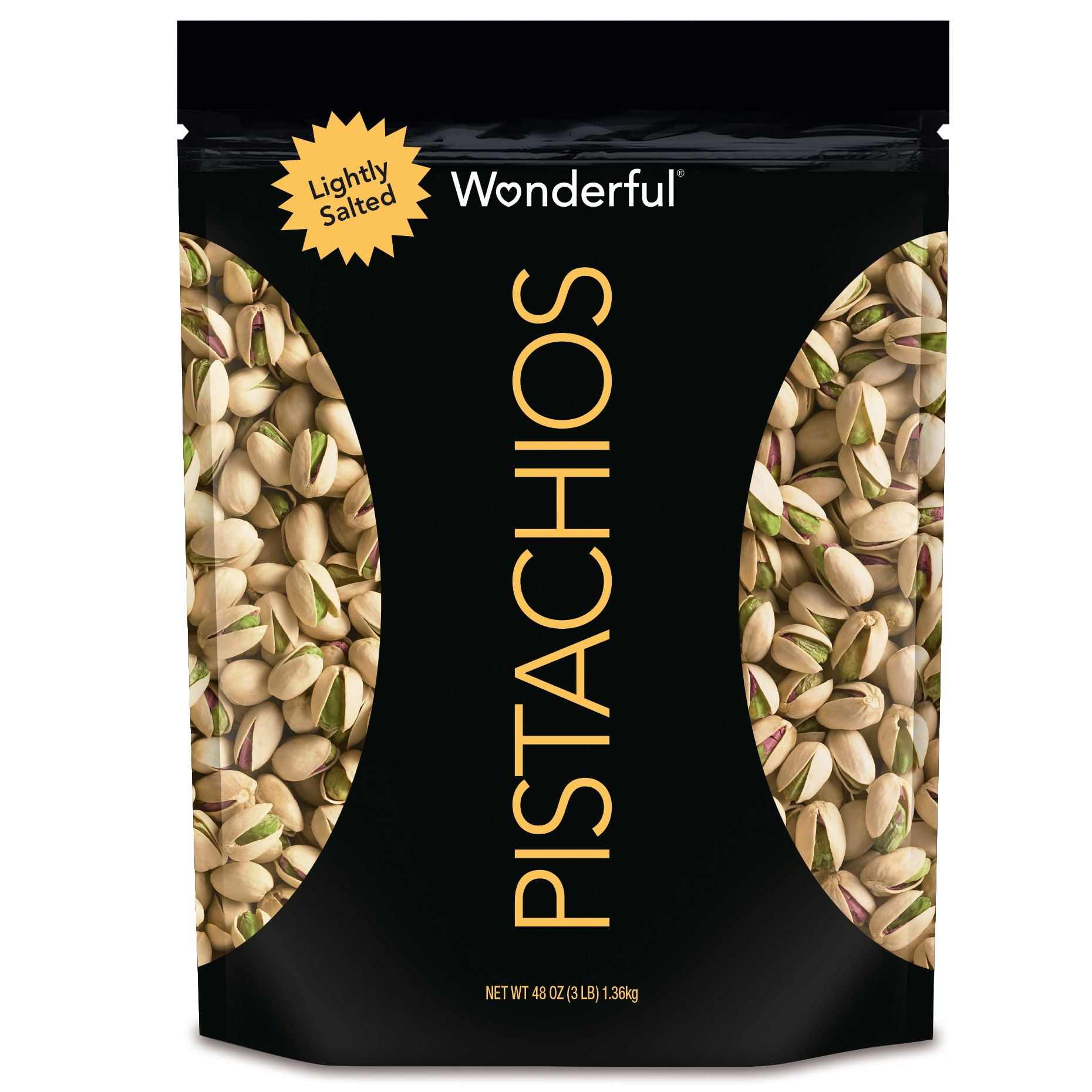 Wonderful Pistachios Roasted, Lightly Salted Shell Pistachios 48 oz