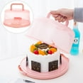 thumbnail image 4 of Plastic Round Cake Carrier with Lid and Handle Cake Keeper Holder Cake Stand Bread Dessert Container Cupcake Pie Saver Cake Transport Container Cake Supplies, 4 of 8