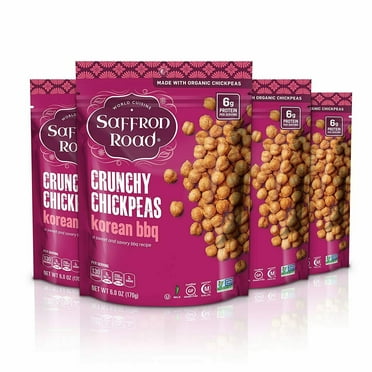 Saffron Road Crunchy Chickpeas, Korean BBQ, 6-Ounce (Pack Of 4.)