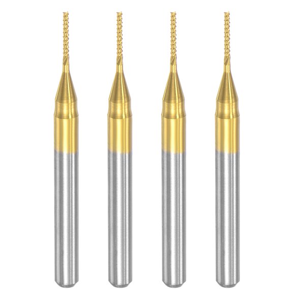 Extremo Molino CNC Enrutador Brocas Titanio Recubierto Tungsteno Carburo Grabado Fresado Cortador para PCB Plástico 0,8 mm x 6 mm