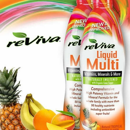 reViva Liquid Multivitamin, 64 Ounces, Tropical Burst  2 Bottles, 32 Ounces