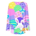 thumbnail image 5 of Tdoqot Easter Shirts for Women Plus Size- Cute Crewneck Casual Long Sleeve Loose Fit Blouse Tops Multicolor Size 5XL, 5 of 5