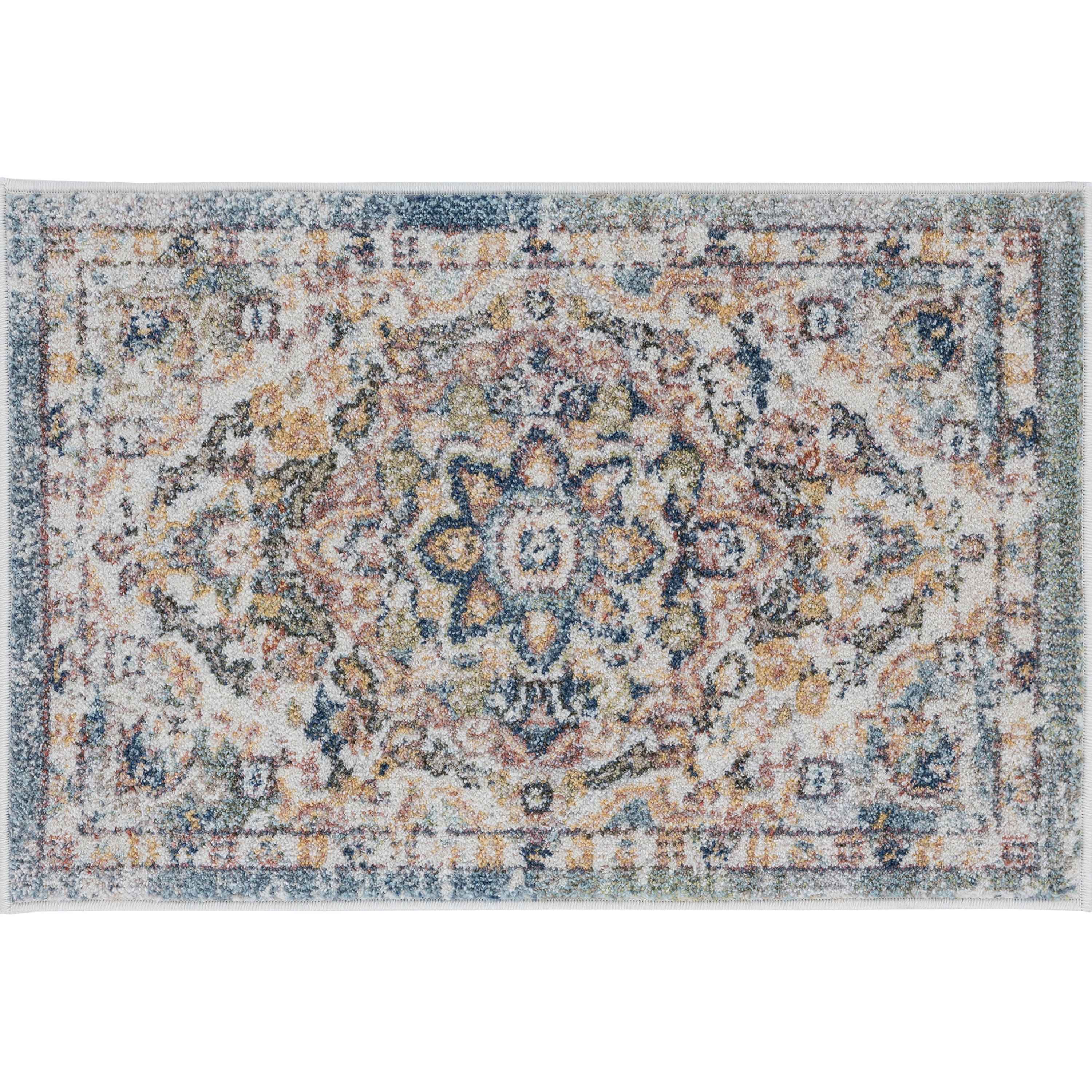 Bliss Rugs Traditional Indoor Doormat Oriental Floor Mat for Entrance, Indoor Door Mat | Cream, 2' x 3'