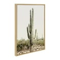 thumbnail image 2 of Kate and Laurel Sylvie Sunrise Cactus Framed Canvas Wall Art by Amy Peterson, 23x33 Natural, Peaceful Art for Wall, 2 of 6