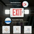 thumbnail image 4 of 1PK Red Exit Sign with Emergency Lights, Two Adjustable Square Heads LED Emergency Exit Light with Battery Backup, UL Listed, AC 120/277V, Commercial Emergency Lights Combo for Business, 4 of 7