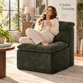 thumbnail image 4 of MEIGUGAO Armless Chenille Bean Bag Chair, 31.5-Inch,Emerald, 4 of 6