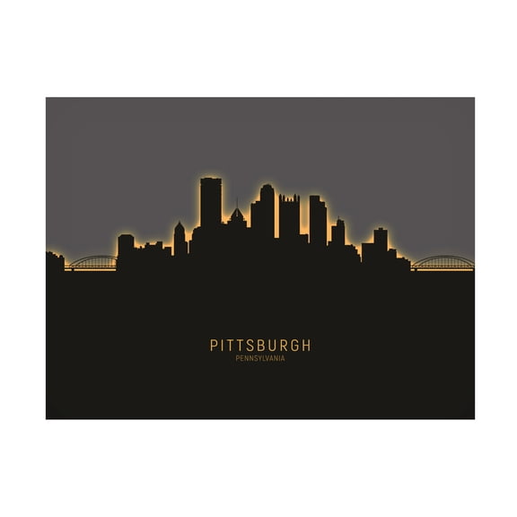 Michael Tompsett 'Pittsburgh Pennsylvania Skyline Glow II' Canvas Art