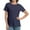 Navy blue, variant on Womens Tops Short/Long Sleeve T-Shirts Fitted Crewneck Tee