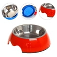 thumbnail image 3 of Laklulu Cuenco para mascotas, cuenco para perros, cuenco para gatos, cuenco individual antideslizante de acero inoxidable de doble uso, cuenco para comida, 3 of 5