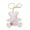 White, variant on Trendy Miniature Bear Keychain Decorative Bag Charm Gold Tone Chain Soft PU Leather Craftsmanship Keyrings Accessory