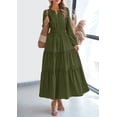 thumbnail image 3 of Vestido PRETTYGARDEN 2025 Maxi Verde Militar Manga Larga Talla L, 3 of 7