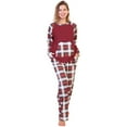 thumbnail image 3 of Angelina Flannel Pajama Set with Kangaroo Pocket & Elastic Waistband, Cozy Plaid, 3 of 6